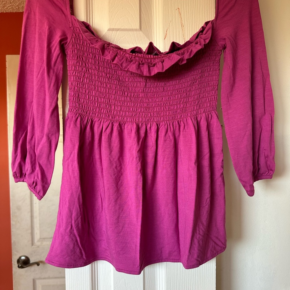 C RONSON OFF SHOULDER PEASANT TOP